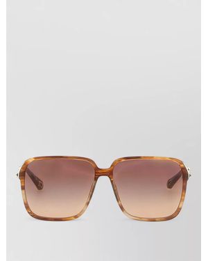 Chloé 59 Square Frame Sunglasses Gradient Lenses - Pink