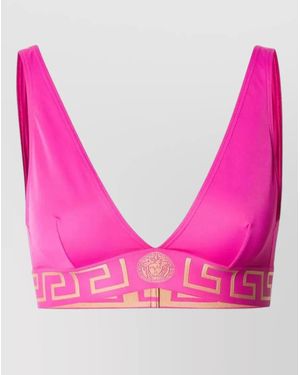 Versace Triangle Swim Top Recycled Lycra Design - Pink