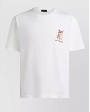 Etro Short Sleeve Cotton Jersey T Shirt - White