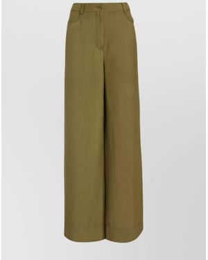 Alberta Ferretti High-Rise Wide-Leg Trousers - Green