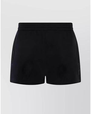 Alexander Wang Logo-Print Terry Mini Shorts - Black