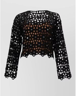 Michael Kors Crochet Knitted Top - Black