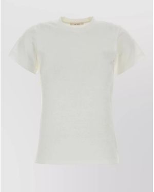 The Row Duca Cotton Crew Neck Regular T Shirt - White