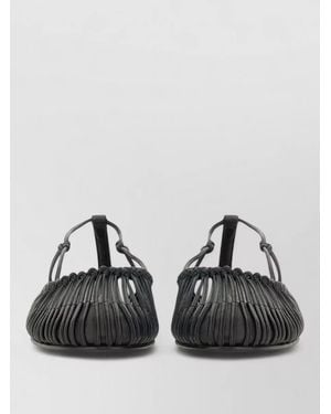 Hereu Mantera Flat Braided Open Toe Sandals - Black