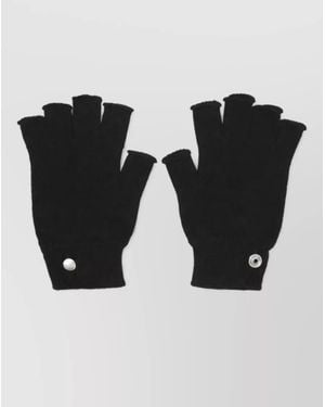 Rick Owens Rib-Knit Fingerless Gloves - Black