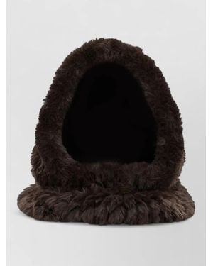 Pinko Cosy Faux Fur Oversized Soft Hats - Black