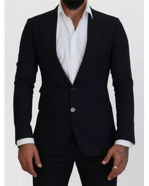 Dolce & Gabbana Wool Taormina Formal Blazer Tailored Suit - Blue