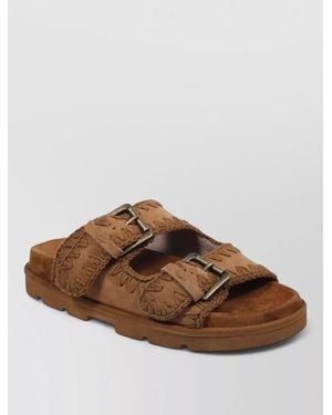Mou Leather Sandals - Brown