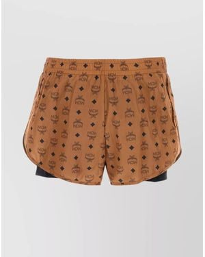 MCM Printed Nylon Shorts - Brown