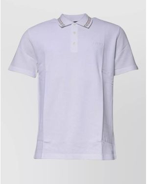 Versace Greek Key Collar Polo Shirt - Purple