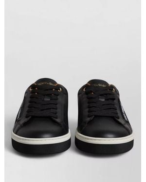 Dolce & Gabbana Leather Low Top Trainers Shoes - Black