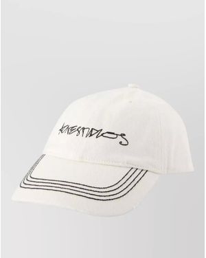 Acne Studios Cotton Cap Curved Brim Eyelet Vents - Natural