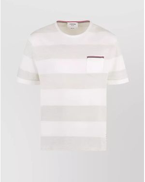 Thom Browne Rwb Striped Pocket T-Shirt - White