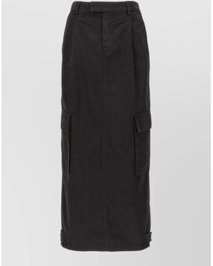 ARMARIUM Shiv Skirt Back Slit Belt Loops Cargo - Black
