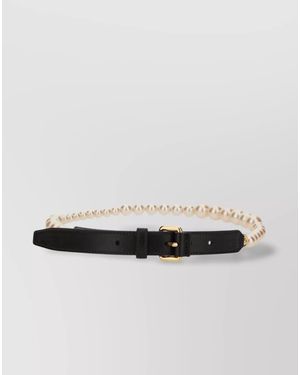 Moschino Pearl-Embellished Belt - Black
