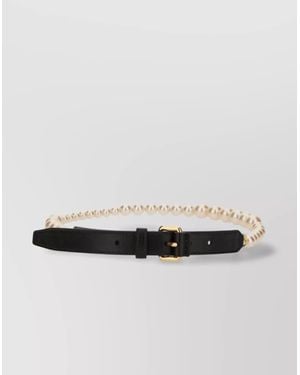 Moschino Pearl-Embellished Belt - Black