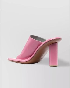 Ambush Leather Square-Toe Mules - Pink