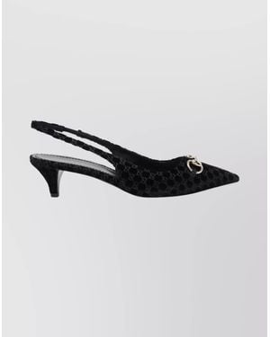 Gucci Logo-Print Slingback Court Shoes - Multicolour