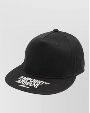 Emporio Armani Logo Baseball Hat Curved Brim Design - Black
