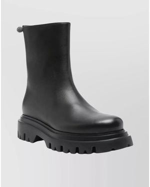 Fabiana Filippi Leather Ankle Boots - Black