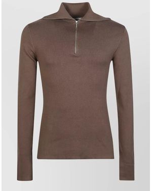 Entire studios High Collar Zip Jumper Long Sleeves - Brown
