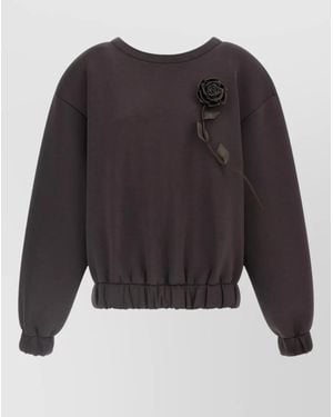 GIUSEPPE DI MORABITO Floral-Appliqué Sweatshirt - Grey
