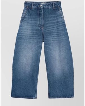 Studio Nicholson Denim High-Rise Cropped Wide-Leg Jeans - Blue