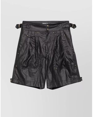 Isabel Marant Felize Pleated Design Shorts - Gray