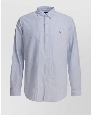 Polo Ralph Lauren Button-Down Collar Long Sleeve Fitted Shirt - Blue