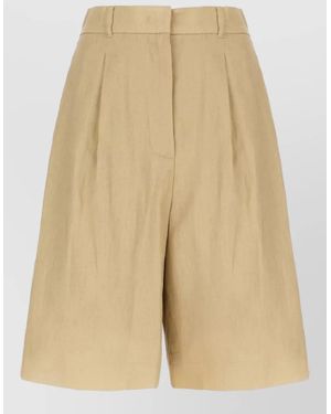 Max Mara Linen Bermuda Shorts - Natural