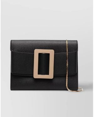 Boyy Buckle Travel Case Epsom Leather Handbag - Black