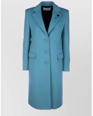 Lardini Longline Coat Notch Lapel Back Vent - Blue