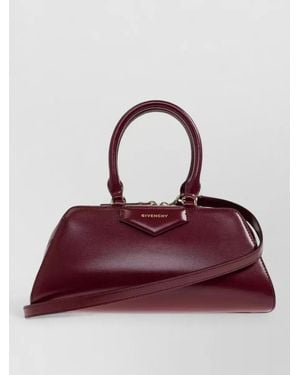 Givenchy Small Antigona East West Leather Tote Bag - Purple