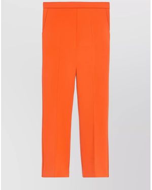 Max Mara Virgin Wool Slim-Fit Cropped Trousers - Orange