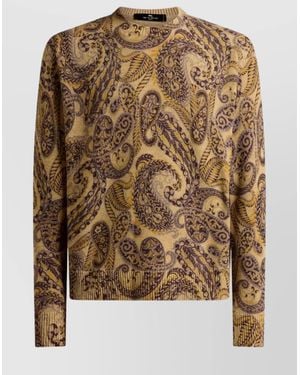 Etro Paisley Print Crewneck Knitwear - Brown