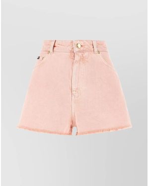 Dolce & Gabbana High-Rise Denim Short Shorts - Pink