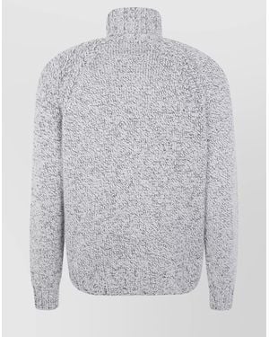 ZEGNA Cashmere Wool High Neck Knit Sweater - Gray