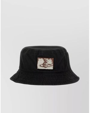 Vivienne Westwood Logo Bucket Hat Wide Brim - Black