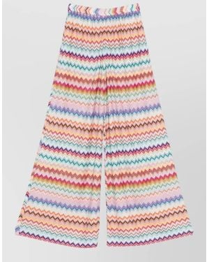 Missoni Wide Leg Trousers Elastic Waistband Design - Grey