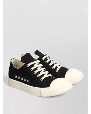Rick Owens Low Top Denim Lace Up Sneakers - Multicolor