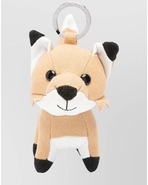 Maison Kitsuné Fox Motif Plush Bag Charm - Natural