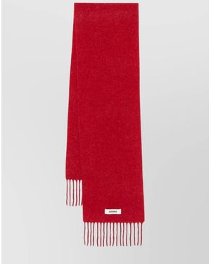 Jacquemus Soft Fringed Scarf For Everyday Wear - Red