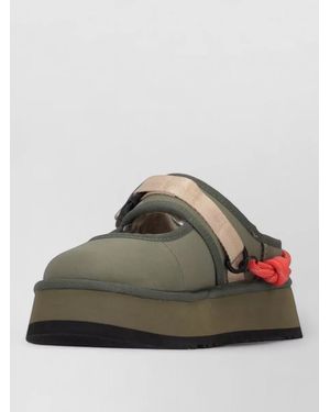 UGG Mary Jane Platform Loafers Contrast Strap - Green