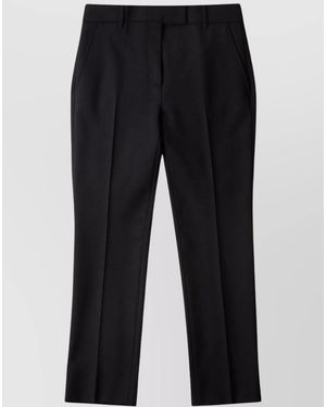 Incotex Wool Mid-Rise Straight-Leg Tailored Trousers - Blue