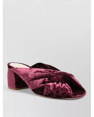 forte_forte Velvet Block Heel Mules - Red