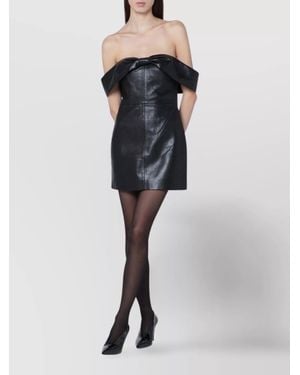 Anine Bing Faux Leather Mini Dress - Blue
