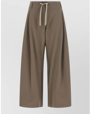 Brunello Cucinelli Couture Tailored Cropped Wide Leg Pants - Multicolor