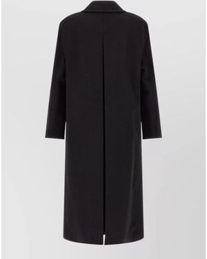 Tom Ford Long Melton Double Breasted Officer Coat - Black
