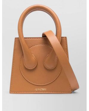 AZ FACTORY Leather Mini Crossbody Bag - Brown