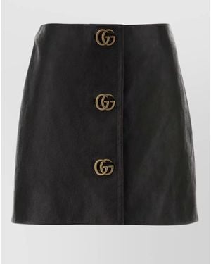 Gucci Leather Mini Skirt - Black